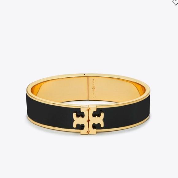 Tory Burch Kira Enameled Black and Gold Women’s Bracelet